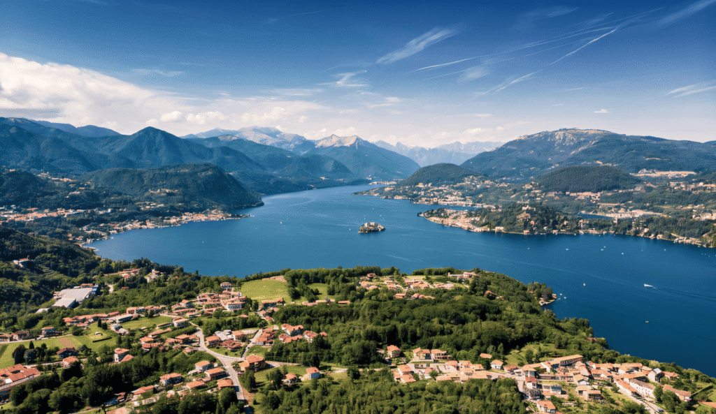 San Giulio island Lake Orta novara italy